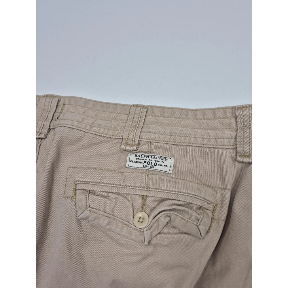 Polo Ralph Lauren Cargo Shorts Mens 40 Beige Canvas 10
